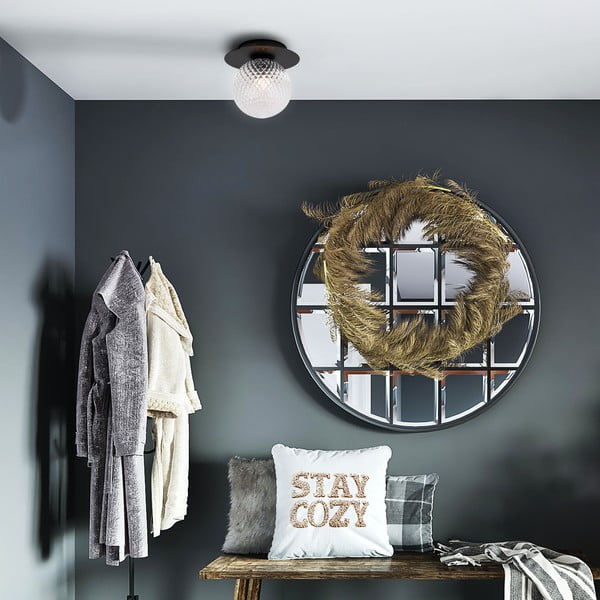 Črna stropna svetilka SULION Musa, ø 14 cm-image-1