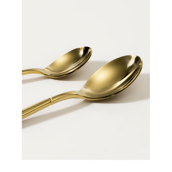 Pribor iz nerjavečega jekla v zlati barvi 16 ks Lite – Kave Home-image-1