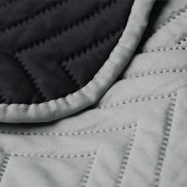 Črno/svetlo sivo prešito pregrinjalo iz mikrovlaken 220x240 cm Softa – Restilo-image-2