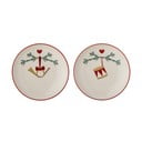 Kremno beli desertni lončeni krožniki z božičnim motivom v kompletu 2 ks ø 16 cm Yule – Bloomingville