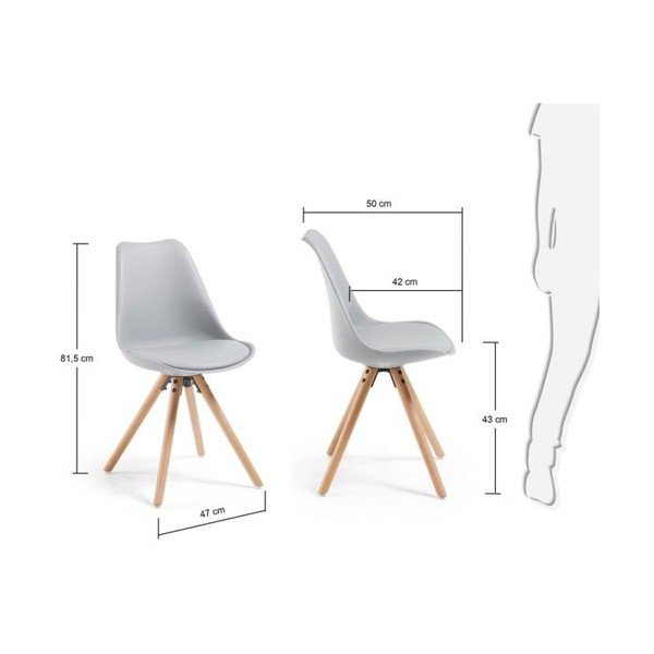 Komplet 4 sivih jedilnih stolov La Forma Lars-image-4