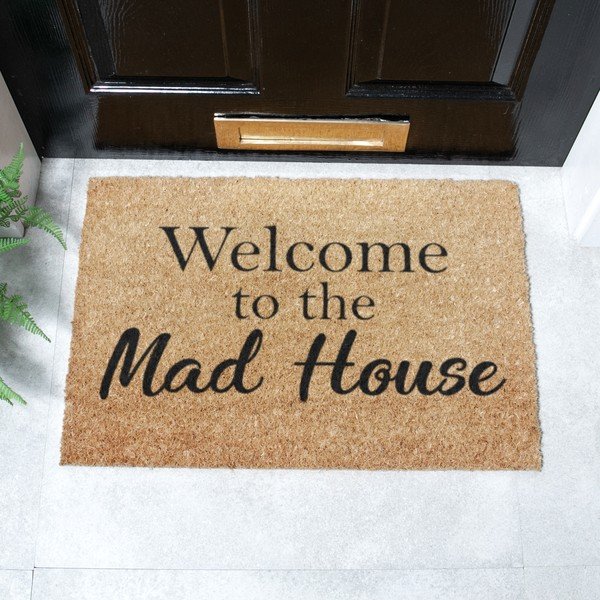 Predpražnik iz kokosovih vlaken 40x60 cm Welcome to the Mad House – Artsy Doormats-image-2