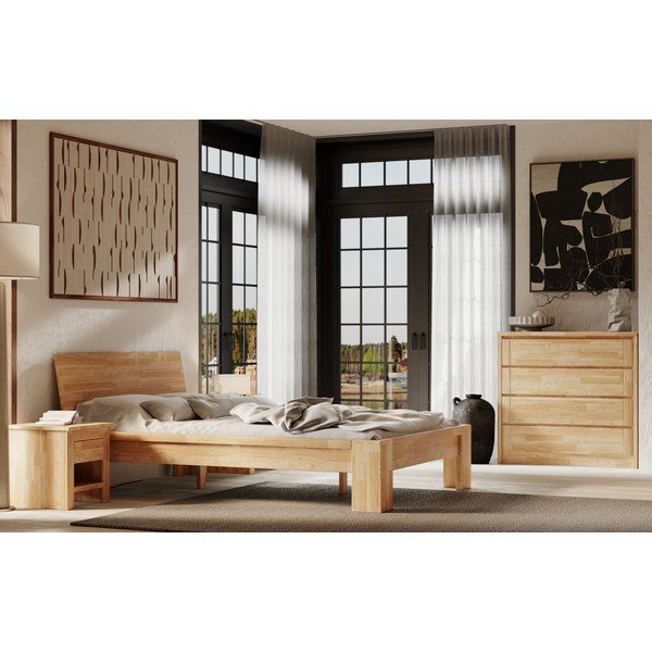 Nizka komoda iz masivnega hrasta v naravni barvi 105x96 cm Timo – Olivia Living-image-1