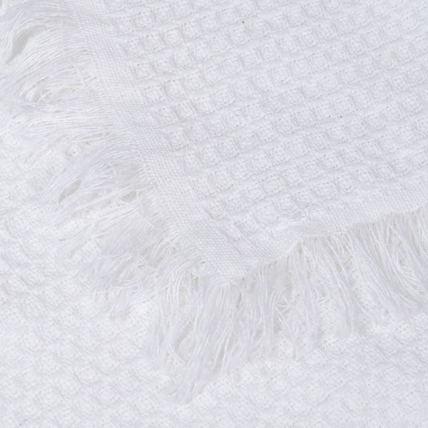 Belo pregrinjalo iz recikliranega bombaža 260x280 cm Honeycomb – Ixia-image-4