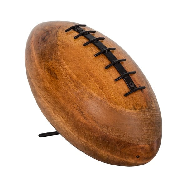 Okras iz mangovega lesa v obliki žoge za ragbi Antic Line Rugby, 28 x 24 cm