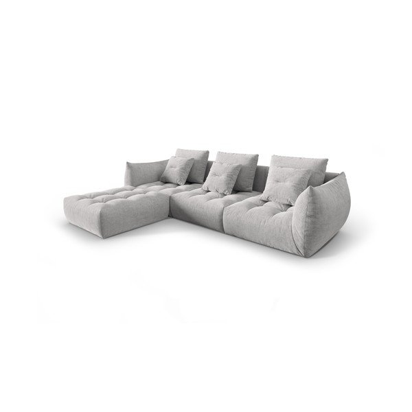 Svetlo siva kotna sedežna garnitura (s kotom po izbiri) Bloom – Micadoni Home-image-2