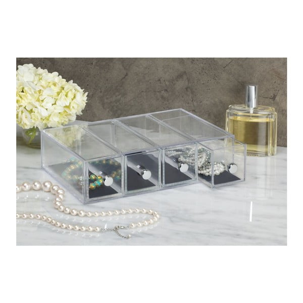 Prozoren organizator s 4 predali iDesign Clarity, višina 25,5 cm-image-1