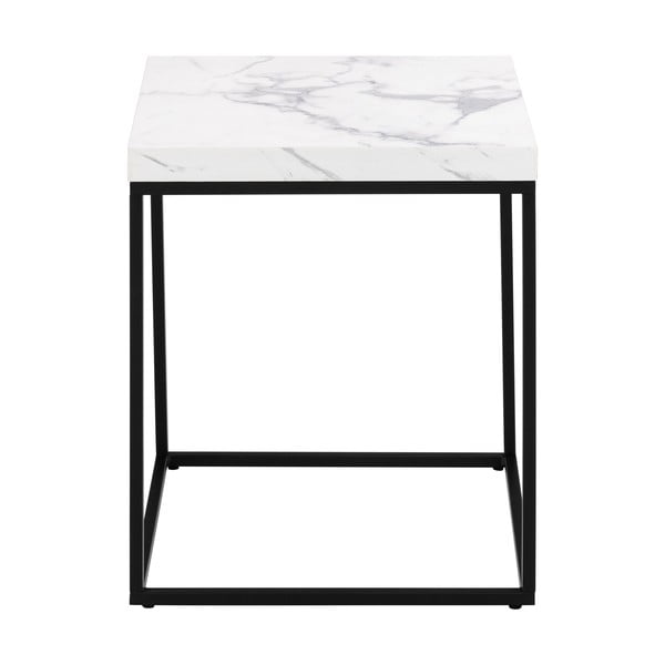 Stranska mizica z mizno ploščo v marmornem dekorju 40x40 cm Barossa – Actona