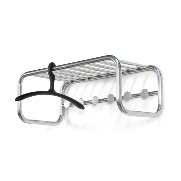 Kovinski stenski obešalnik v srebrni barvi s polico 72 cm Retro – Spinder Design-image-3