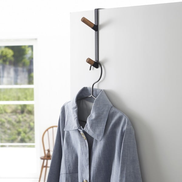 Črn kovinski obešalnik za vrata 1,5 cm Tower – YAMAZAKI-image-1