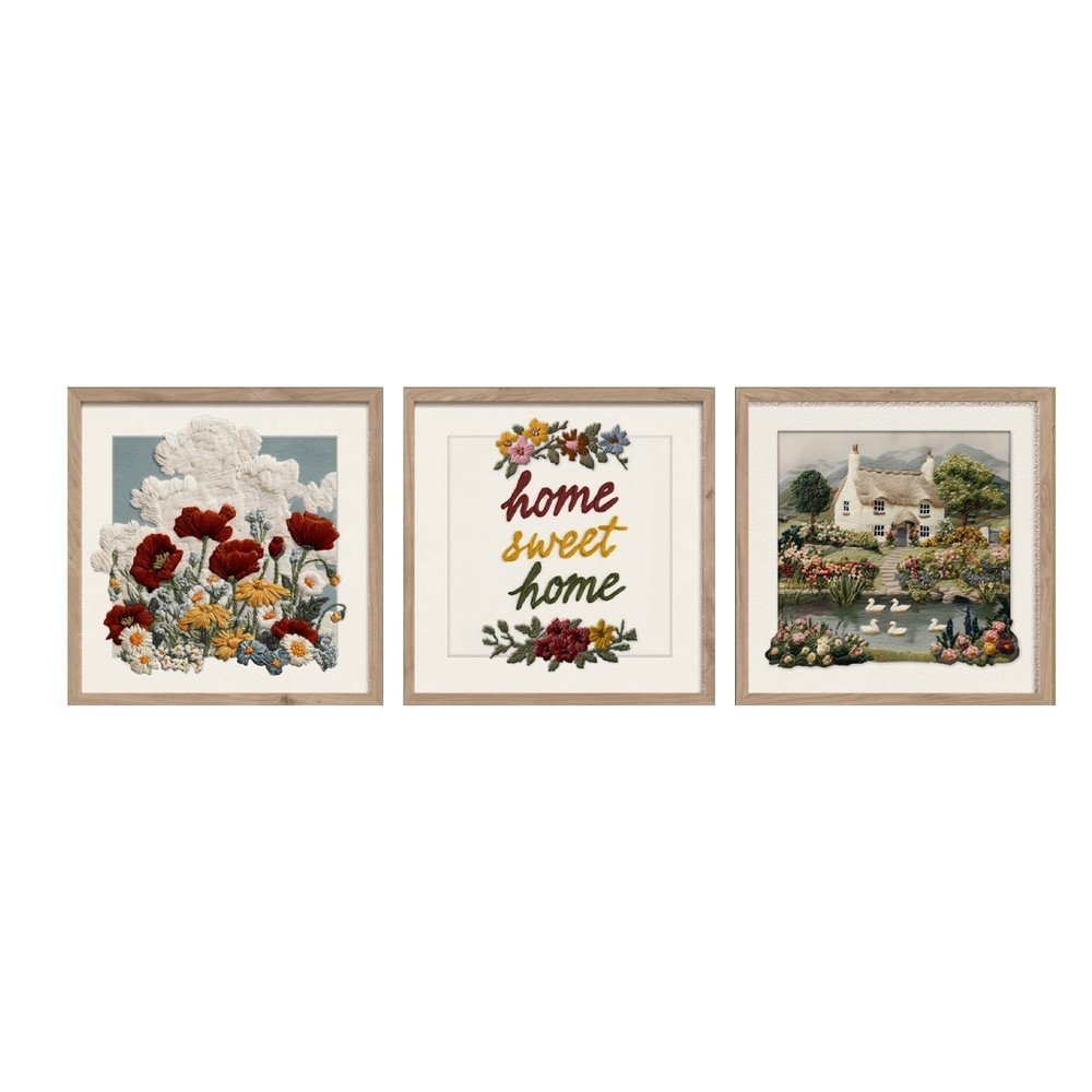 Slike v kompletu 3 ks 30x30 cm Sweet Home