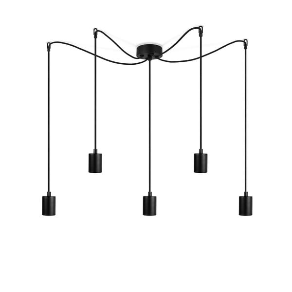 Črna viseča svetilka s petimi žarnicami Sotto Luce Cero Basic
