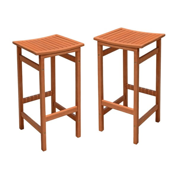 Rjavi vrtni barski stoli v kompletu 2 ks iz masivnega lesa Palmdale – Garden Pleasure