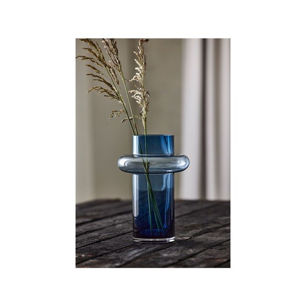 Temno modra steklena vaza Lyngby Glas Tube, višina 30 cm-image-2