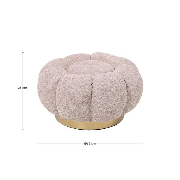 Prašno rožnat tabure iz tkanine bouclé Florel – Bizzotto-image-3