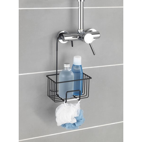 Črna viseča kopalniška polica iz nerjavečega jekla Milito – Wenko-image-1