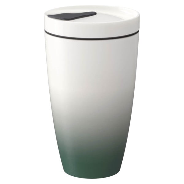 Zeleno-bel porcelanast lonček to go Villeroy & Boch Like To Go, 350 ml