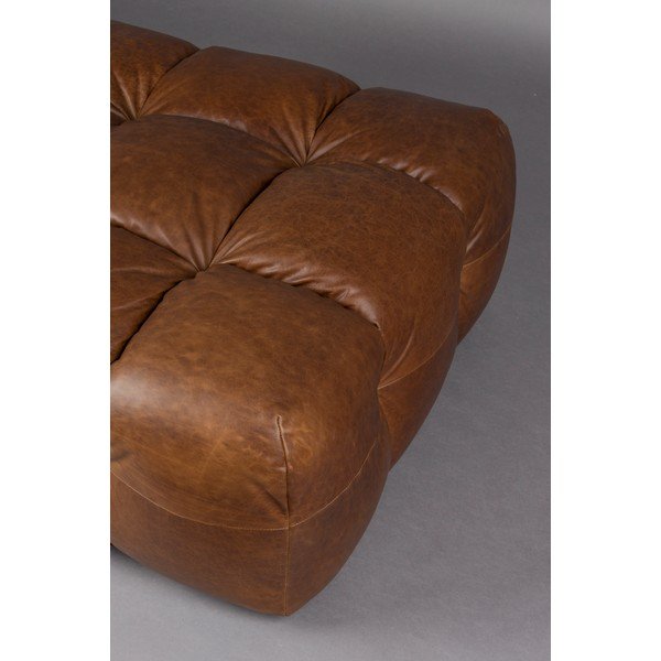 Rjav usnjen modularni otoman Hackman – Dutchbone-image-3