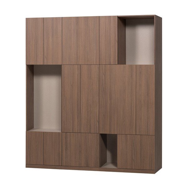 Modularna omara v temni naravni barvi 188x215 cm Build – WOOOD