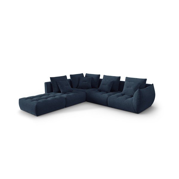 Temno modra kotna sedežna garnitura (levi kot/v obliki črke L) Bloom – Micadoni Home-image-2