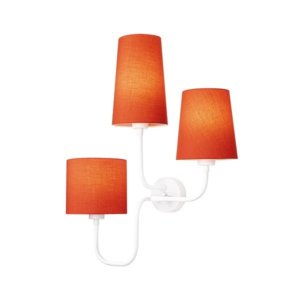 Bela kovinska stenska svetilka z rdečimi odtenki Opviq lights Eleni-image-1