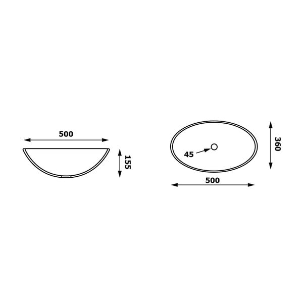 Steklen umivalnik 50x36 cm Purus – Sapho-image-4