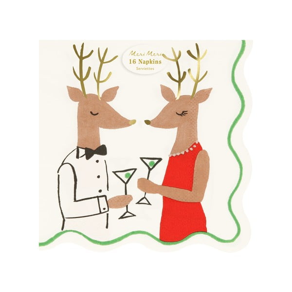 Papirnati prtički v kompletu 16 ks Mr. & Mrs. Reindeer – Meri Meri-image-1