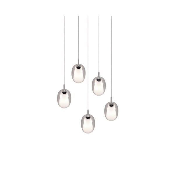 Viseča svetilka v srebrni barvi s steklenim senčnikom ø 48 cm Barret – Trio Select-image-4