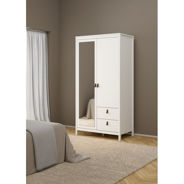 Bela garderobna omara z ogledalom 102x199x58 cm Madrid – Tvilum-image-1