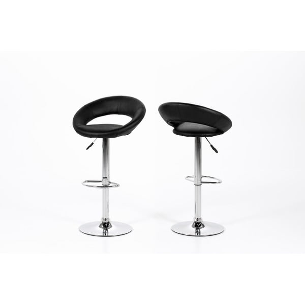 Obilno oblikovan barski stolček, črne barve