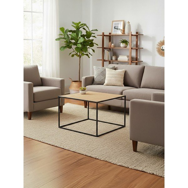 Klubska mizica iz ratana v naravni barvi 60x60 cm Depok – Premier Housewares-image-4