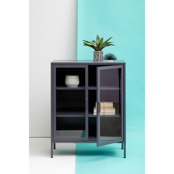 Siva jeklena vitrina 80x102x40 cm Acier – Premier Housewares-image-4