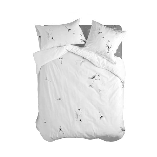 Bela bombažna prevleka za odejo za zakonsko posteljo 200x200 cm Dandelion – Blanc