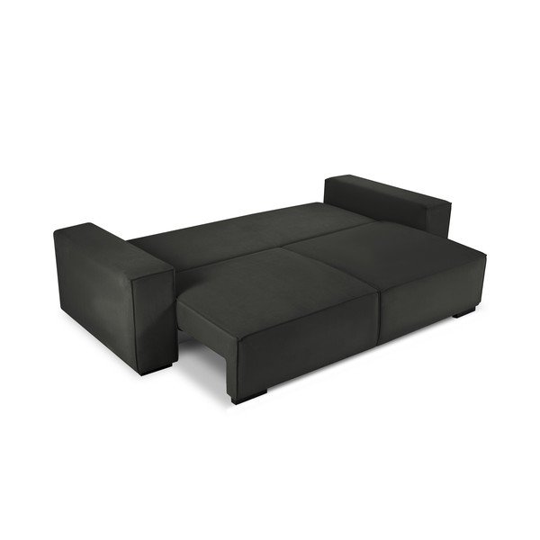Črna žametna raztegljiva zofa Mazzini Sofas Azalea-image-4