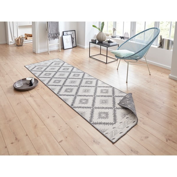 Sivo-krem zunanja preproga NORTHRUGS Malibu, 80 x 250 cm-image-1