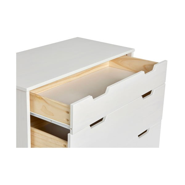 Bela komoda iz masivnega bora Marckeric Baku, širina 80 cm-image-4