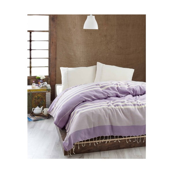 Lahka posteljna pregrinjala Hereke Lilac, 200 x 235 cm