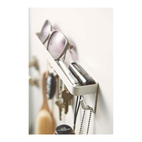 Bel stenski obešalnik za ključe s košarico YAMAZAKI Smart-image-3