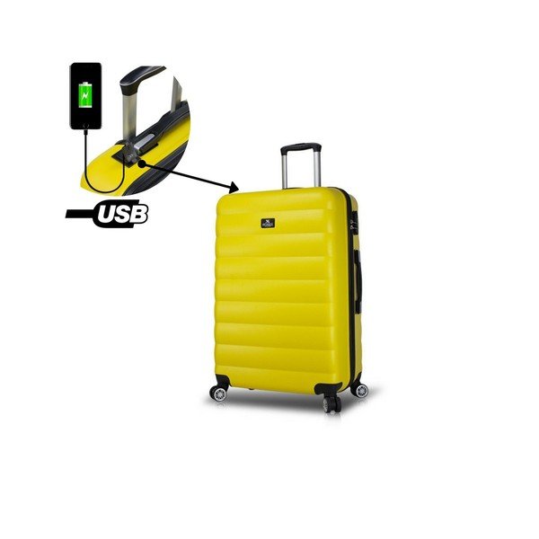 Rumeni potovalni kovček na kolesih s priključkom USB My Valice COLORS RESSNO Veliki kovček-image-2