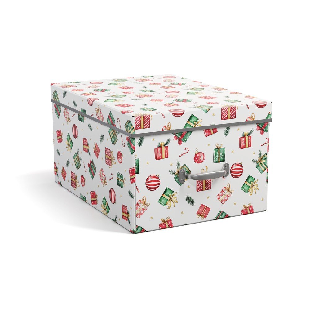 Dekorativna kartonasta škatla za shranjevanje s pokrovom 37x50x15 cm Engla Christmas Storage