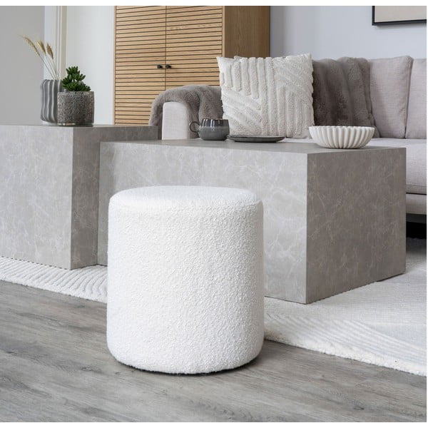 Bel tabure iz tkanine bouclé Ejby – House Nordic-image-1