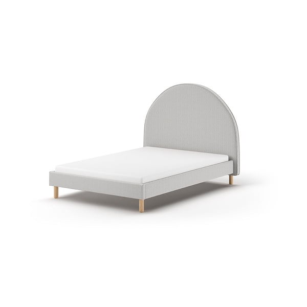Siva oblazinjena postelja z letvenim dnom 140x200 cm MOON – Vipack