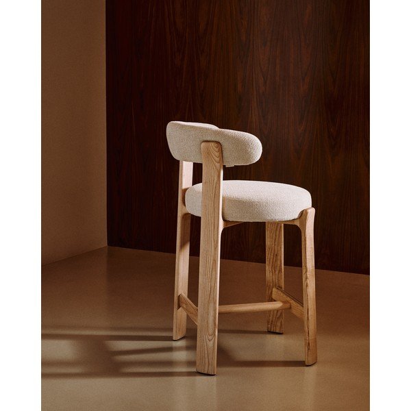 Barski stol iz masivnega jesena v bež in svetli naravni barvi (višina sedeža 65 cm) Granite – Kave Home-image-1