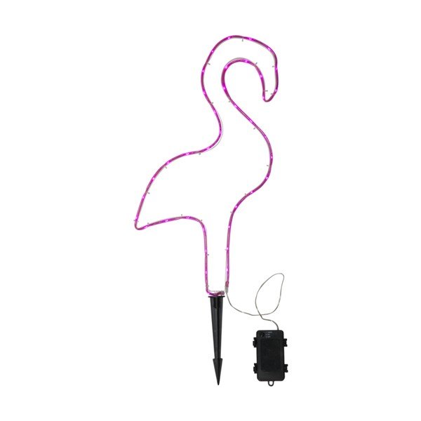Roza zunanja LED svetilka v obliki flaminga Star Trading Tuby, višina 63 cm-image-1