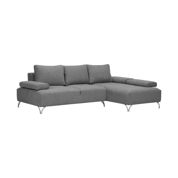 Svetlo siva kotna raztegljiva sedežna garnitura Windsor & Co Sofas Virgo, desni kot-image-1