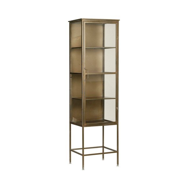Kovinska vitrina v zlati barvi 47,5x170 cm Dagenham - Côté Table-image-2