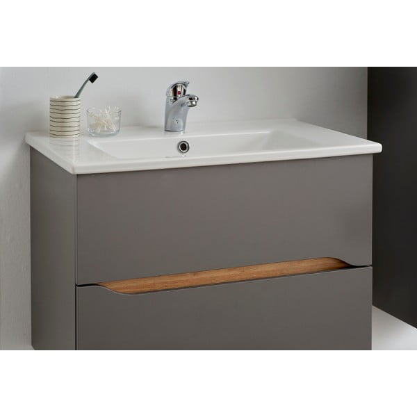 Siva omarica za pod umivalnik brez umivalnika 72x51 cm Set 357 - Pelipal-image-1