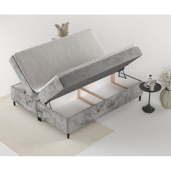 Temno siva boxspring postelja s prostorom za shranjevanje 180x200 cm Araya – Maison de Rêve-image-4