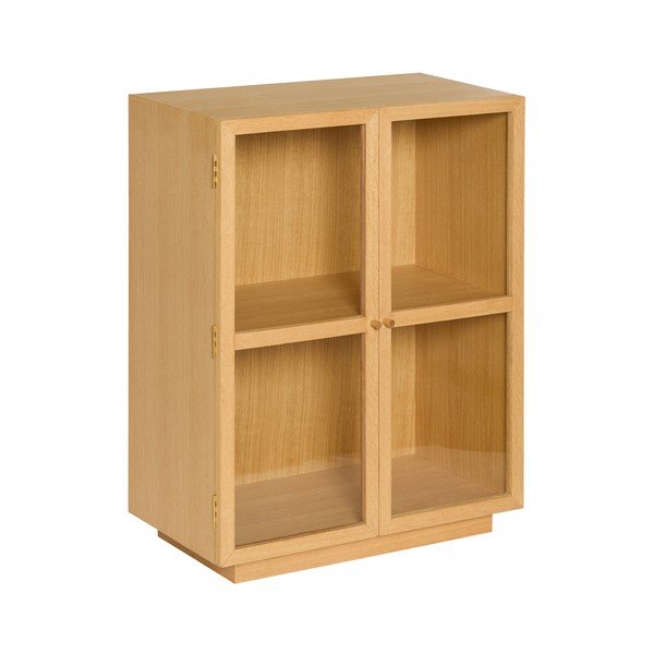 Stenska vitrina v hrastovem dekorju v naravni barvi 70x90x39 cm Mae – Hübsch-image-3