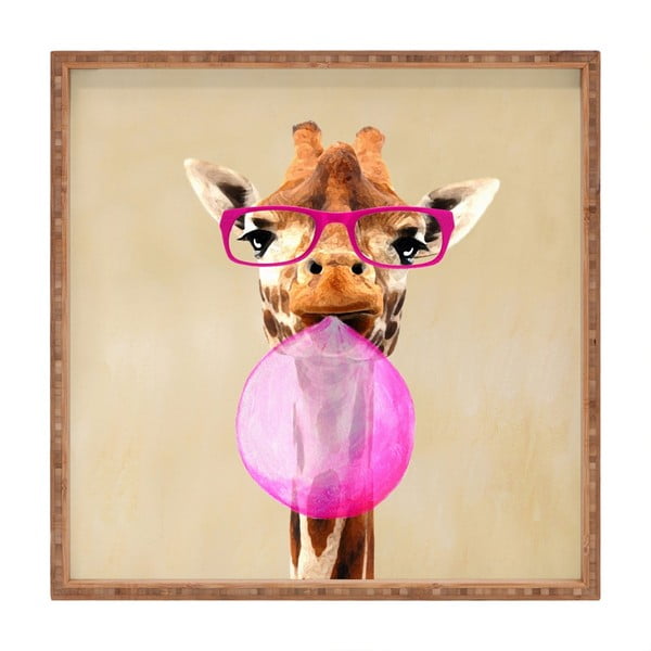 Lesen dekorativni servirni pladenj Cool Giraffe, 40 x 40 cm